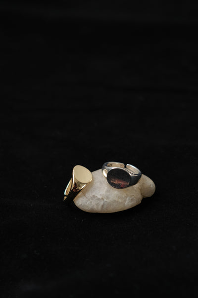 Geometric Circle Ring in Gold Vermeil